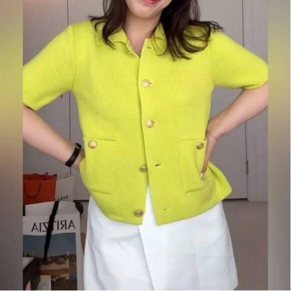 ZARA BLOGGERS’ FAVORITE BASIC SHORT SLEEVE KNIT CARDIGAN Sizes S ,LNEW WITH TAG! - Picture 11 of 15